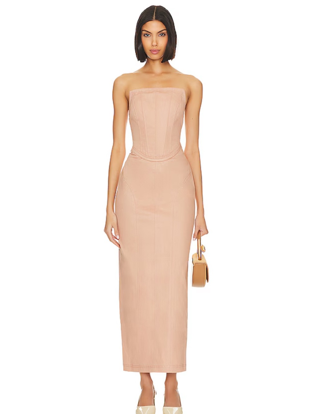 LPA Livia Corset Maxi Dress in Dusty Rose